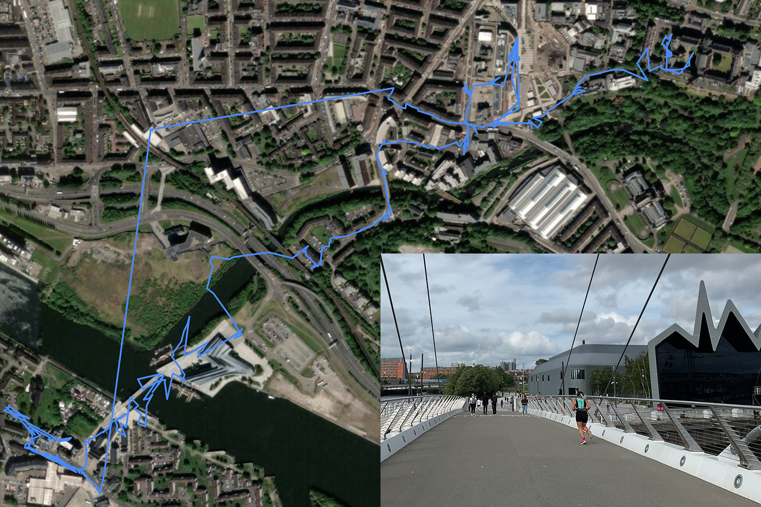 A map showing the results of a dérive in Glasgow.