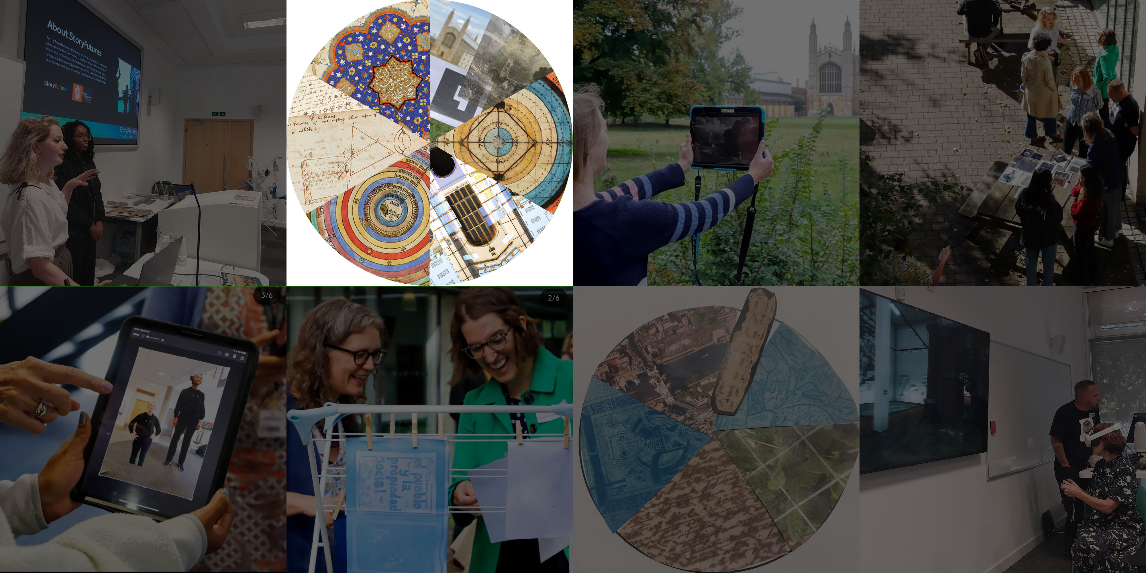 A collection of images showcasing events at the Encountering Digital Collections symposium