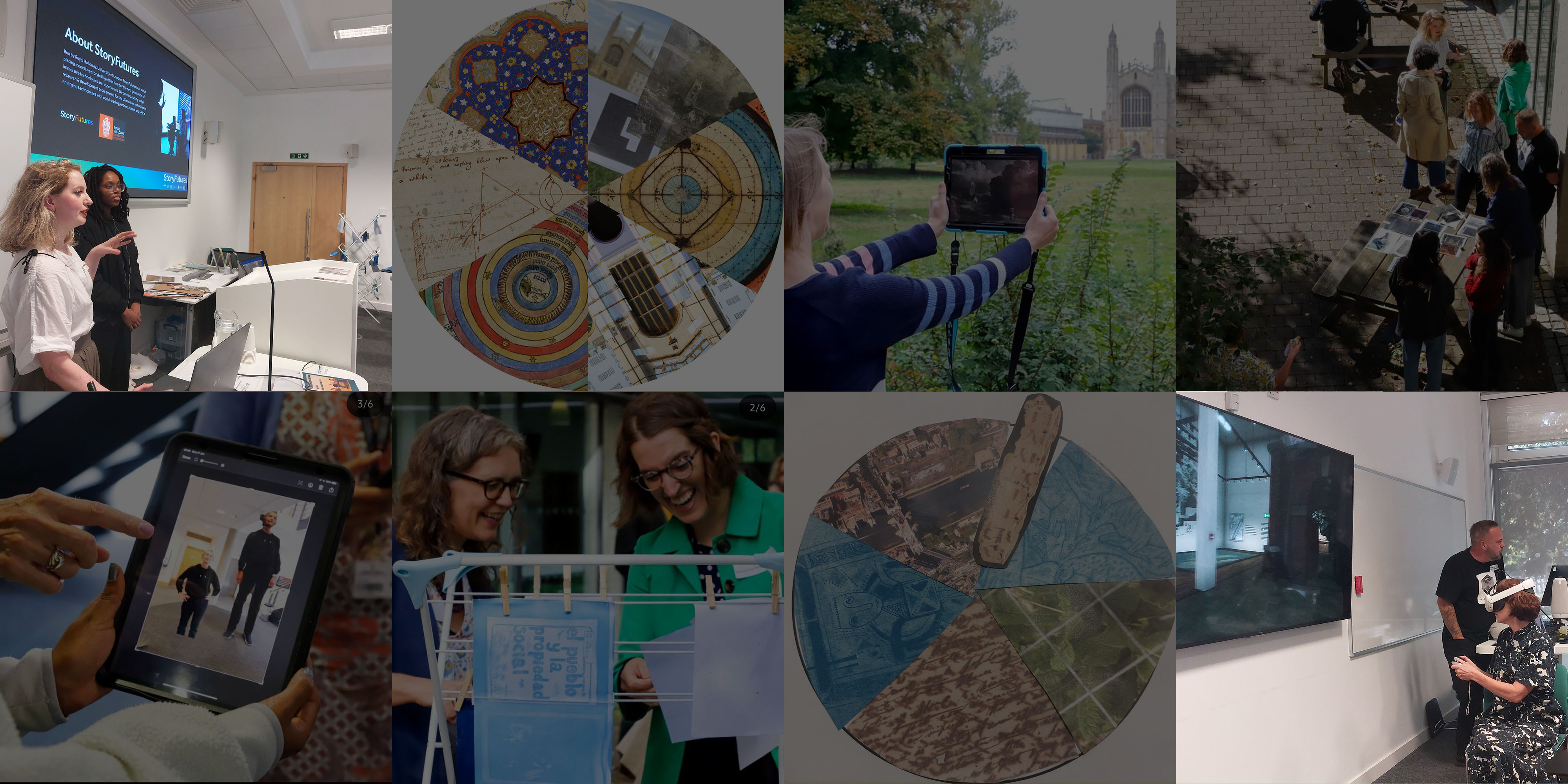 A collection of images showcasing events at the Encountering Digital Collections symposium