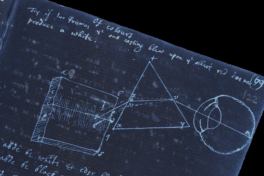 A diagram by Isaac Newton demonstrating how a prism works